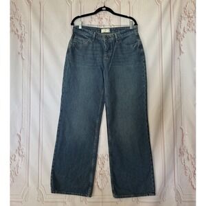 We the Free Tennessee Low-Rise Boyfriend Jeans Sz 29X30 Blue Button Fly Boho